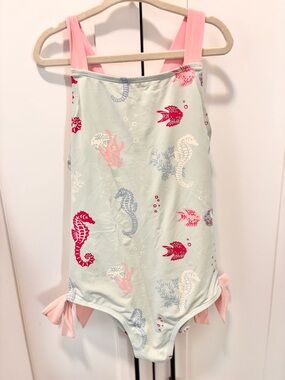TBBC Girls Sea Life One-Piece Swimsuit in Mint & Pink